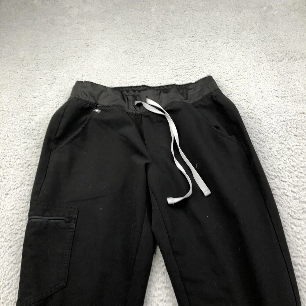 FIGS Scrub Pants Womens Small Black Technical Collection Jogger Cargo Pockets